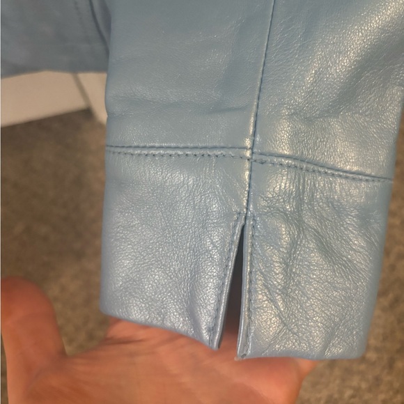 St. John sport leather bomber jacket  worn once - Picture 7 of 12